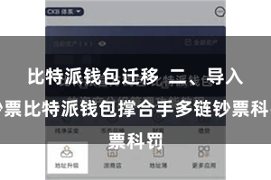 比特派钱包迁移 二、导入钞票比特派钱包撑合手多链钞票科罚