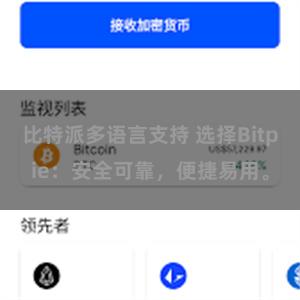 比特派多语言支持 选择Bitpie：安全可靠，便捷易用。