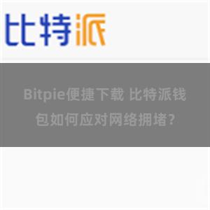 Bitpie便捷下载 比特派钱包如何应对网络拥堵？